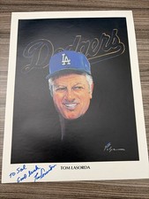 Tommy Tom Lasorda signed picture Union 76, Volpe