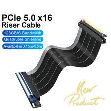 PCIe 5.0 x16 GPU Riser Extension Cable, Universal Gen5 Graphics Card Extender