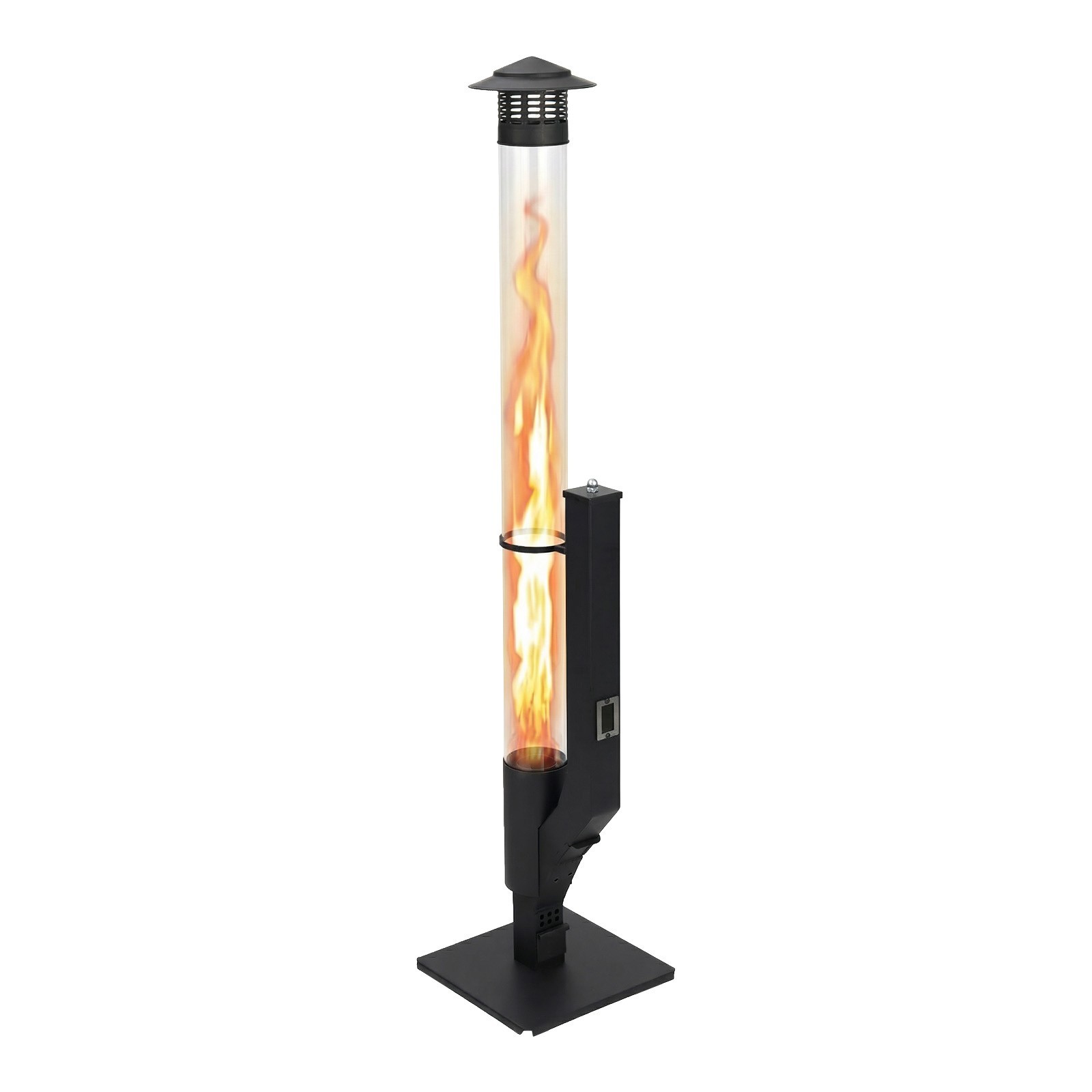 56 Inch Patio Pellet Heater Outdoor Smokeless Wood Pellet Burning Flame
