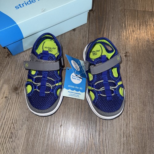 STRIDE RITE 360 Shoes Fit Wide Feet Too Toddler Boys Sandals SIZE 8 M Water Safe - Picture 2 of 9