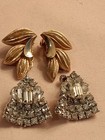 Two Pairs of Vintage Kramer a Silver Tone Earrings and Gold Tone Earrings Signed — photo 2