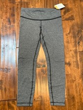 Lululemon Gray Black Herringbone Athletic Yoga Leggings, Size 6