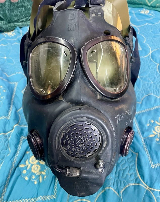 US M Gas Mask Respirator w/ Carry Bag, Militaria Training Use Marked US M