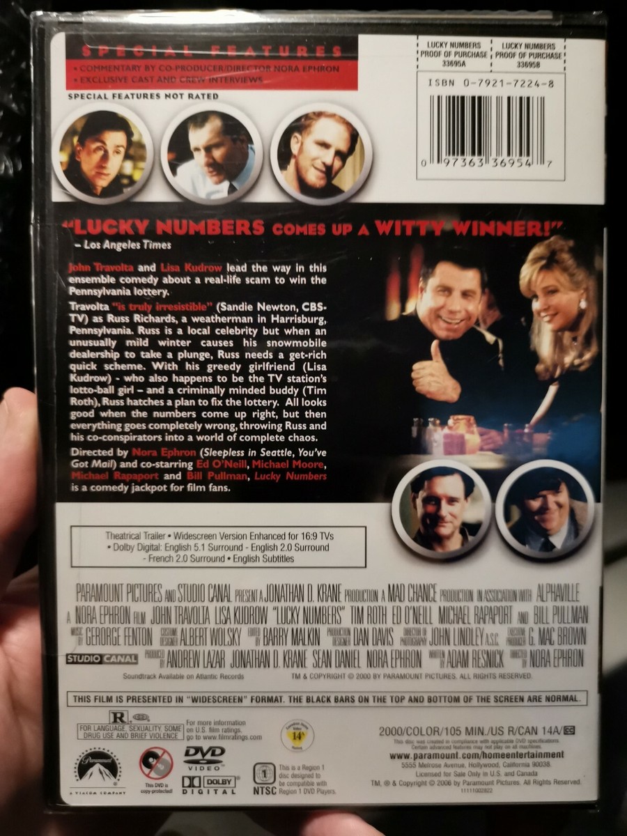 Lucky Numbers (DVD, 2001, Widescreen) John Travolta. Lisa
