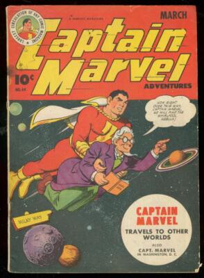CAPTAIN MARVEL ADVENTURES #44 1945-FAWCETT MR MIND RARE-very good