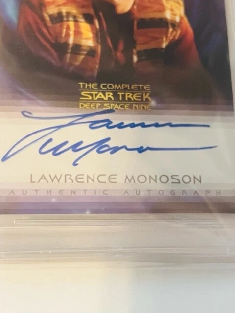 Tarjeta autógrafa de Star Trek 2003 Topps BGS 9 automática 10 Lawrence Monoson Matthew Ryan Foto 4 de 4