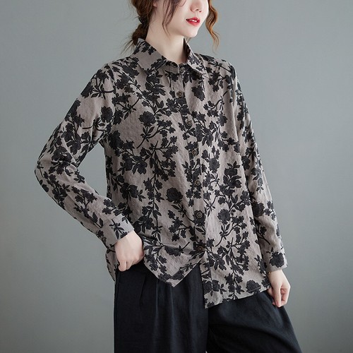 Chemisier Tunique Haut M&S Indigo Floral Mauve Mélangé Manches 3/4
