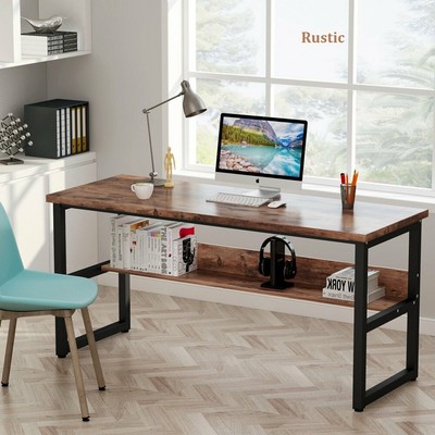 Writing Computer Desk With Bookshelf 47 55 63 Simple Modern Style
