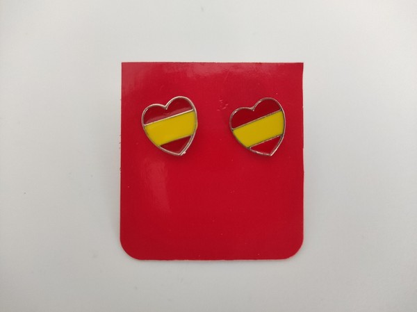 Par de Pendientes Bandera ESPAÑA en forma de corazón