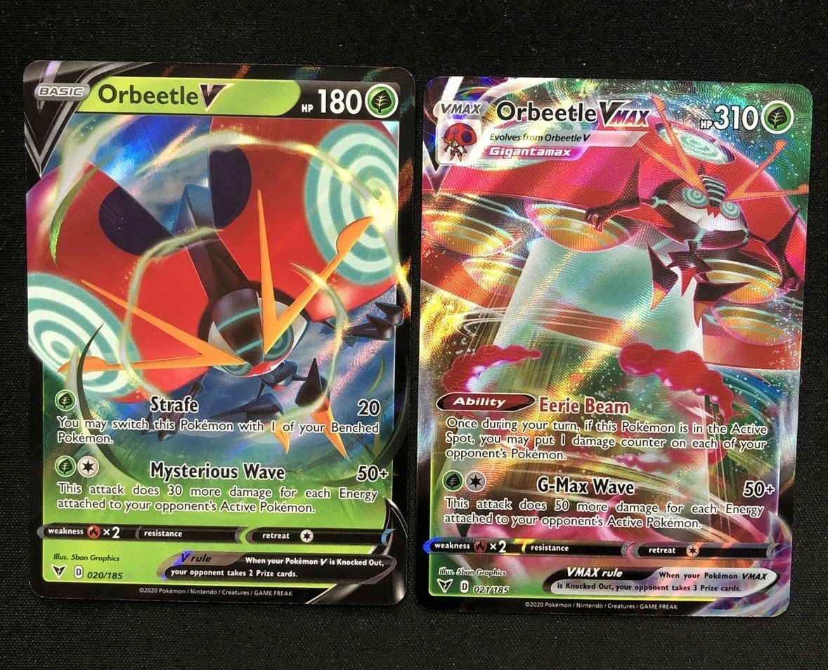 Pokemon TCG Vivid Voltage ORBEETLE V/VMAX Holo Card 020-021