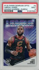 LeBRON JAMES 2018-19 Panini Donruss Optic League Leaders #9 Purple PSA 9 Mint