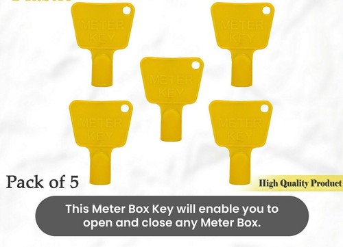 5 x Yellow Service Utility Meter Key Gas Electric Box Cupboard Cabinet ...
