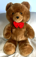 Vtg 1986 Fun Farm By Dakin 21" Honey Jo Plush Brown Bear With Red Bow Clean