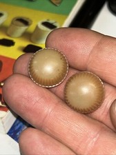 Vintage Car Radio Knob Old Rare Gm Mopar Ford Beige Bone Translucent Usa Pair