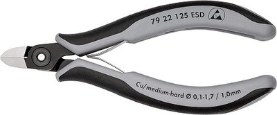 KNIPEX Tools - Precision Electronics Diagonal Cutters, ESD (7922125ESD)