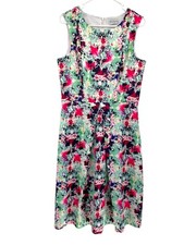 Wolf & Whistle Women's Floral Midi Dress Sleeveless Back Zip Closure Lined