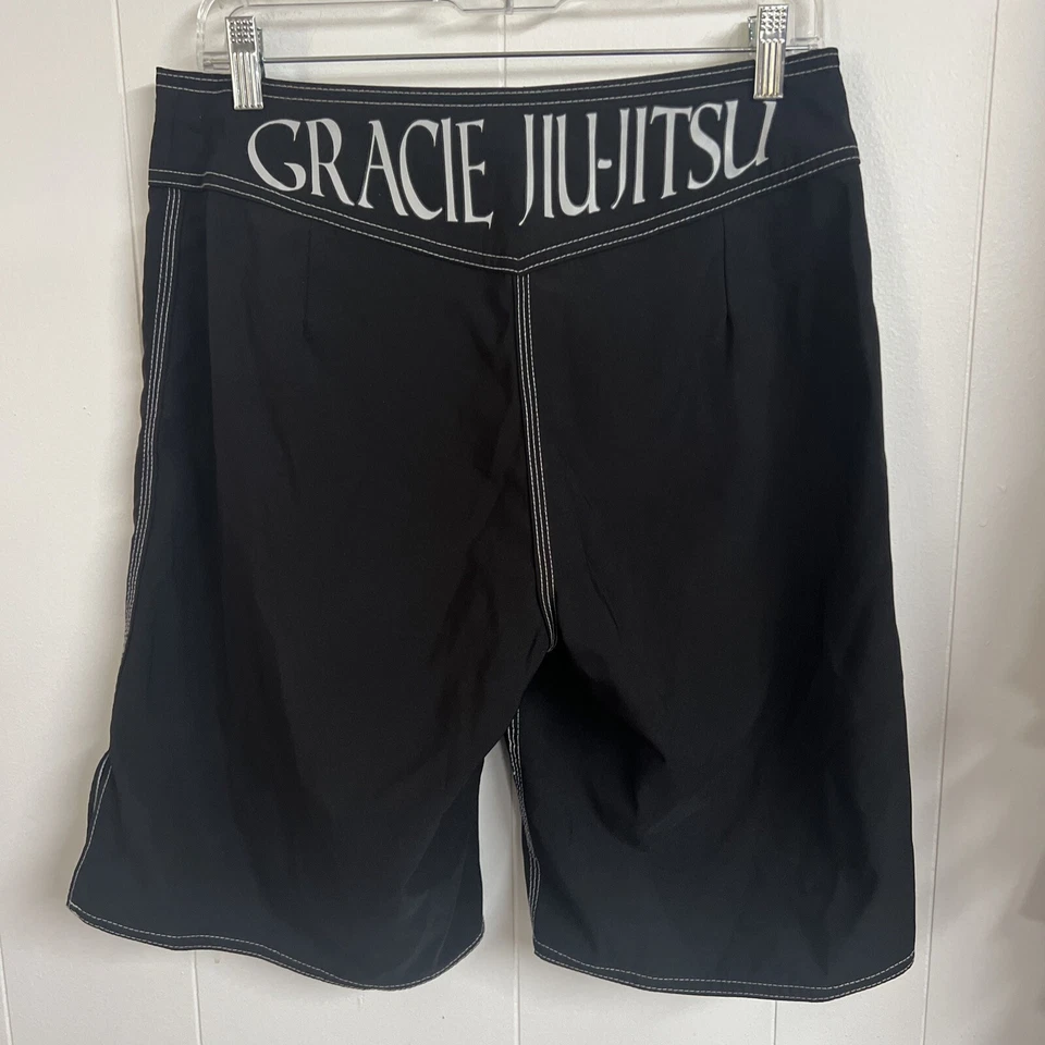 Pantalones Cortos de Lucha de Entrenamiento Gracie Jiu-Jitsu Para Hombres Talla:30 en Negro MMA BJJ Cordón Foto 3 de 4