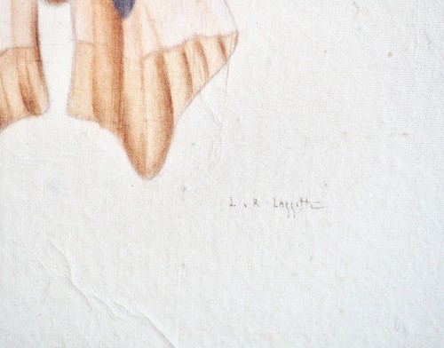 LA ROCHE LAFFITTE - Peinture originale - Aquarelle - Papillon orange - Imagen 3 de 3