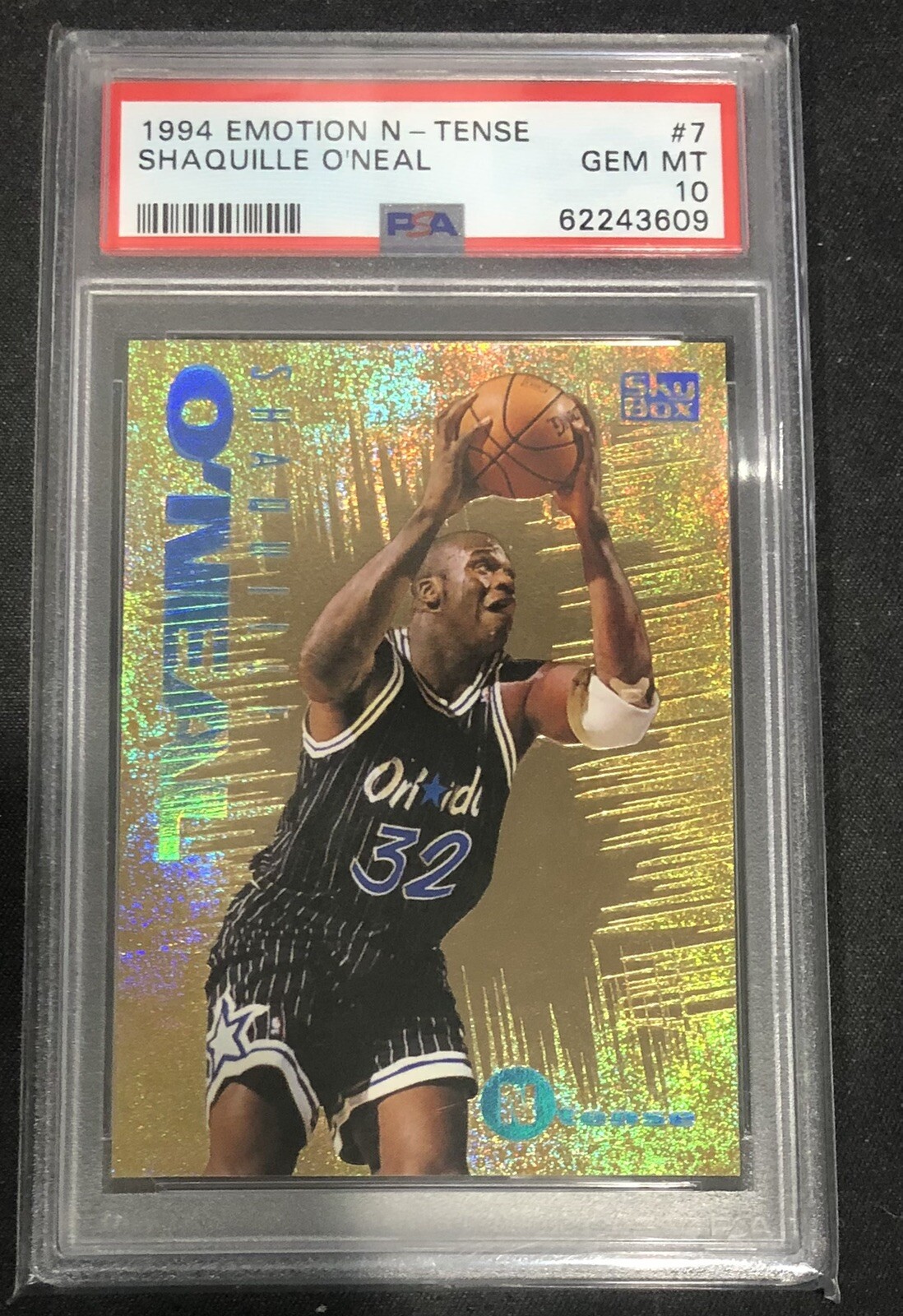 1994 EMotion N-Tense Shaquille O'Neal #7 SHAQ INSERT PSA 10 GEM MINT!!