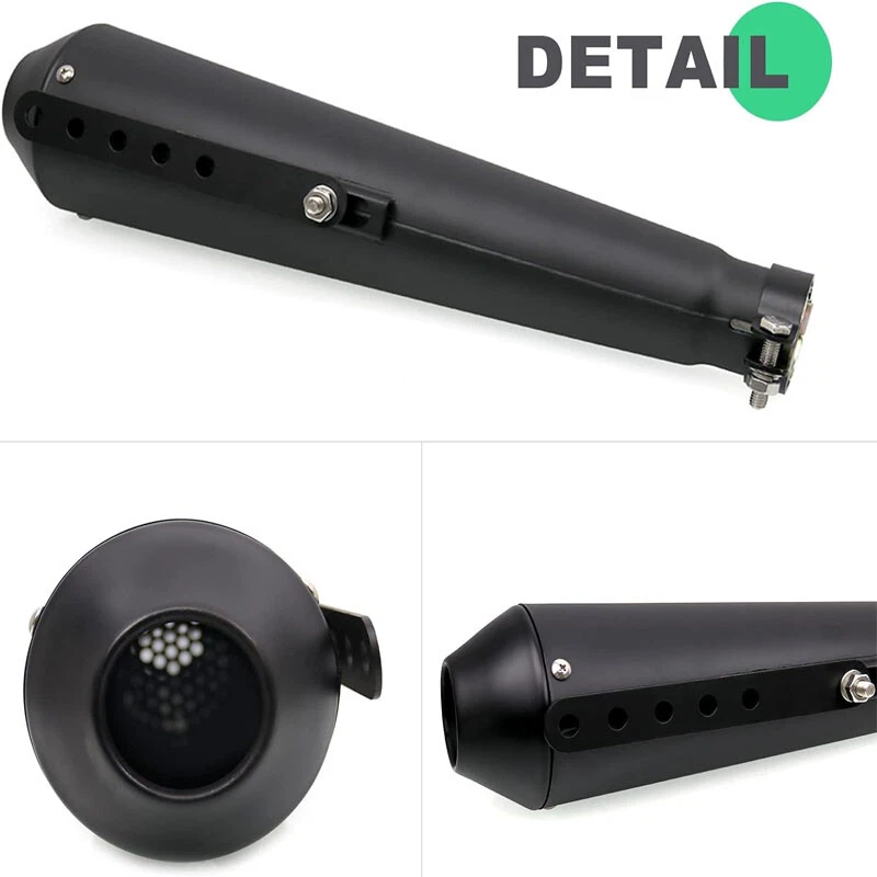 Silenciador de tubo de escape universal para motocicleta apto para Harley Racer Café Cruiser EE. UU. Foto 3 de 4