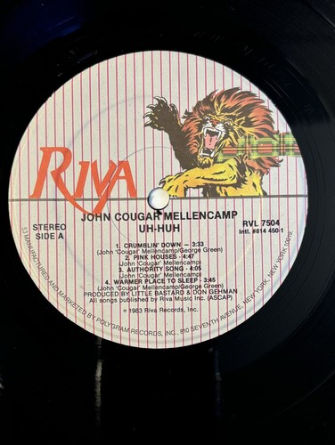John Cougar Mellencamp Uh Huh 1983 Vinyl LP Riva RVL 7504 Shrink VG+/Near Mint - Picture 6 of 8