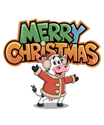 Wall Decal Sticker Christmas Cow Quote Wall Sticker 18X18cm Large