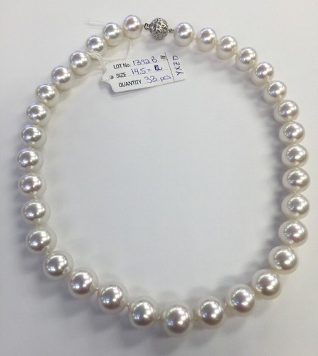 12x14.5mm Sea Pearls Strand ,White Rose Color. Well Matched. - Picture 4 of 12