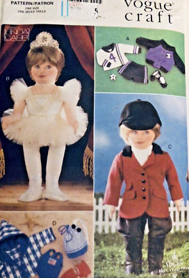 VTG`96 Vogue 9528 Active 18'' Doll Wardrobe Ballerina Soccer Beach Horse Rider FF