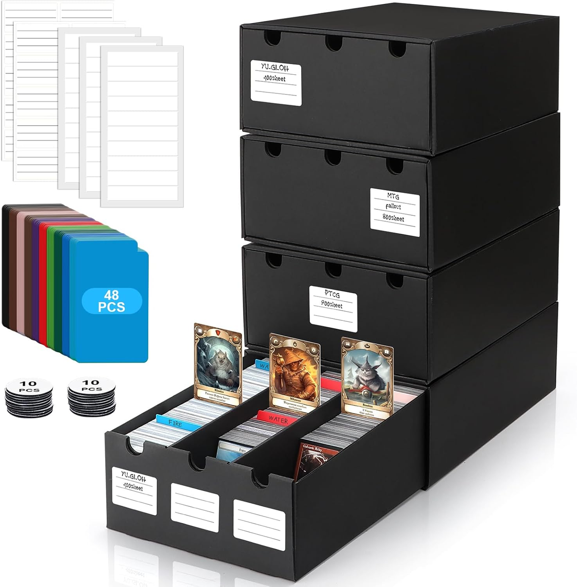 Trading Card Storage Box,18000+ Cardboard Storage Box with 60