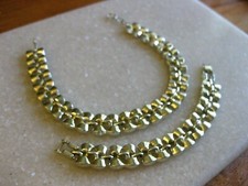 Chunky Vintage Gold Tone Choker Necklace  Bracelet Set