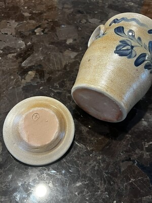 Rowe Pottery Works 陶器キャニスター Rowe Pottery Works 1986 Cambridge Wisconsin Salt Glaze