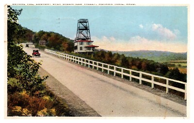 postcard Longue Vue Lookout Greenfield Valley Mohawk Trail Massachusetts A6078