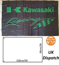 Kawasaki Racing Flagge 3x5ft Werkstatt Garage Banner Mancave Yamaha KTM Ninja Honda