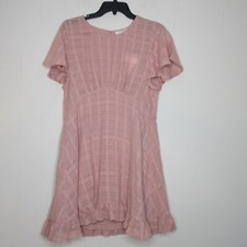 NWT Auguste The Label Women's Pia Mini Dress Flutter Sleeve Dusty Pink US 12 B26