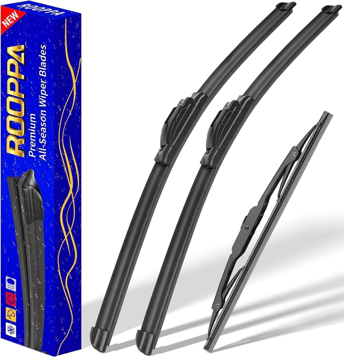 Feildoo 19 In & 19 In Windshield Wiper Blades Fit For Jeep Liberty 2002 19"&19" Premium Hybrid Wiper Replacement For J U HOOK Wiper Arm, Car Front Window (Pack Of 2), FL3607EB - Foto 9