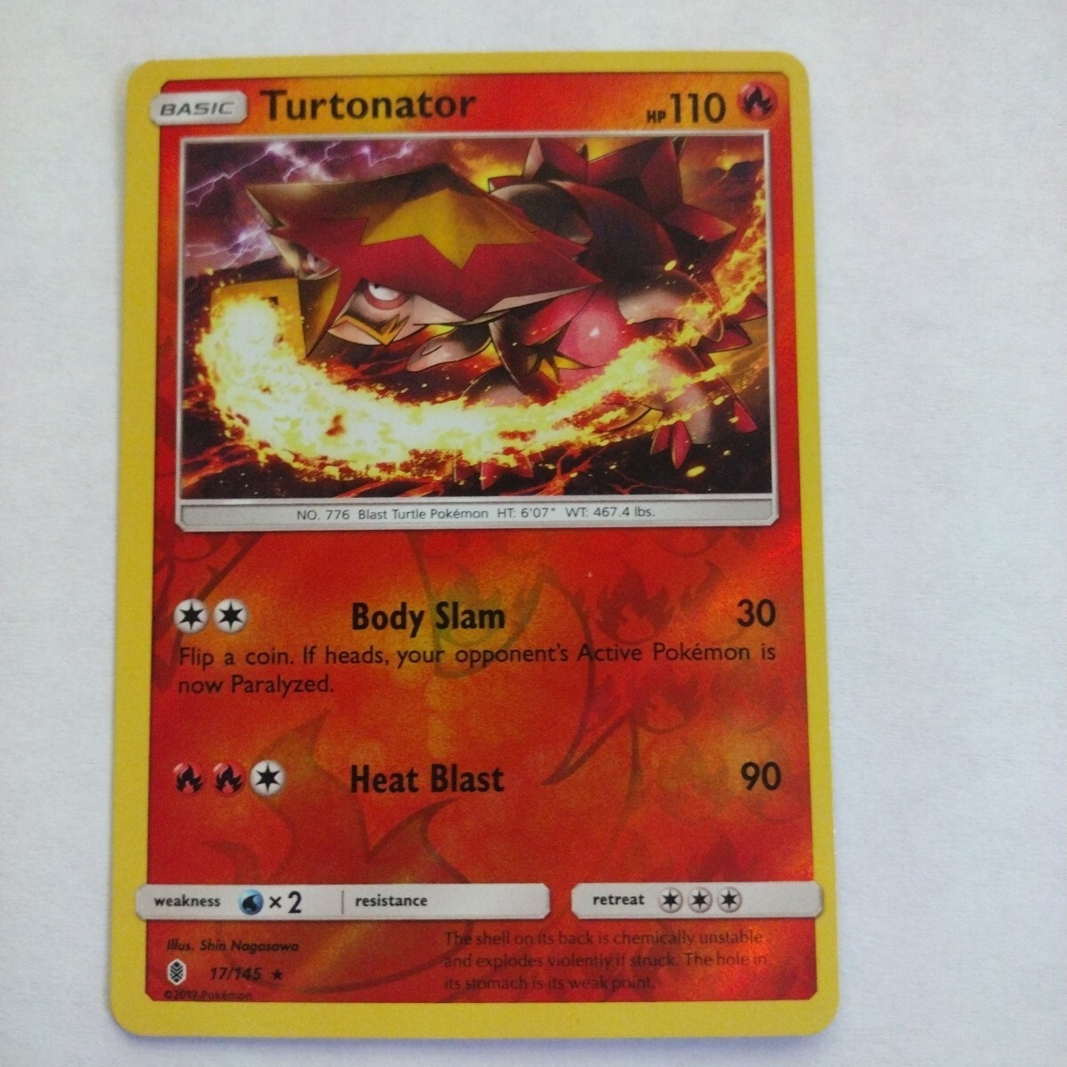 Turtonator 17/145 Guardians Rising  Reverse Holo Mint Pokemon Card