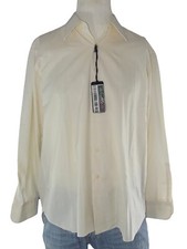 Mens Classic 46M Medium Ivory Long Sleeve Shirt Vintage 80 Twisted 2 Piece