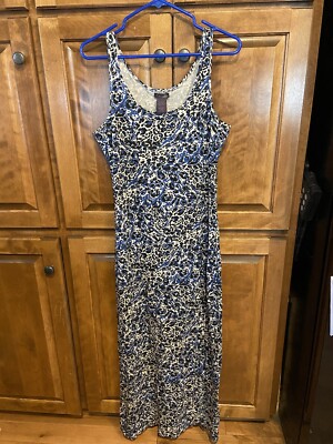 fire los angeles blue black leopard print fitted maxi dress large | eBay