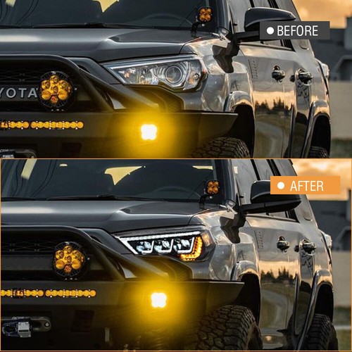 Triple Beam LED Headlights For Toyota 4Runner 2014-2022 Head Lamps Assembly Pair - Picture 7 of 18