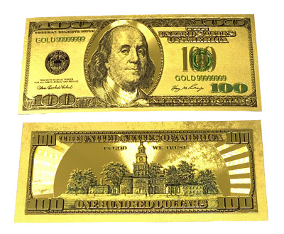 24K GOLD Plated Foil $50 Dollar Bill Collectible Novelty