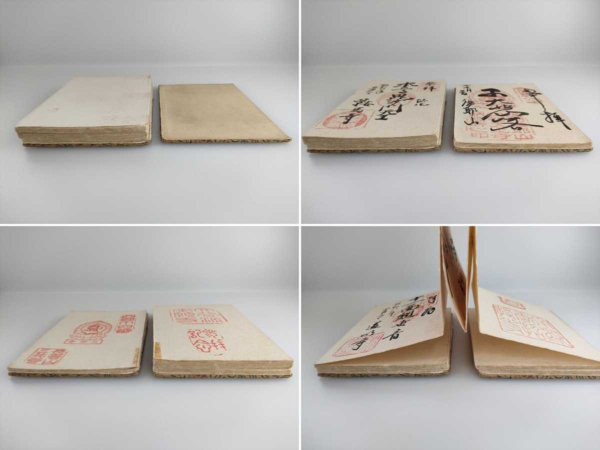 Vintage Goshuin book from Renowned Japanese Temples (1932 Vintage Goshuin book from Renowned Japanese Temples (1932
