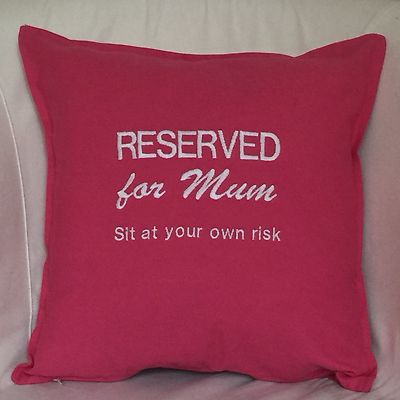 Muttertag Geburtstagsgeschenk RESERVIERT FÜR MAMA personalisiert bestickt 18'' Kissen