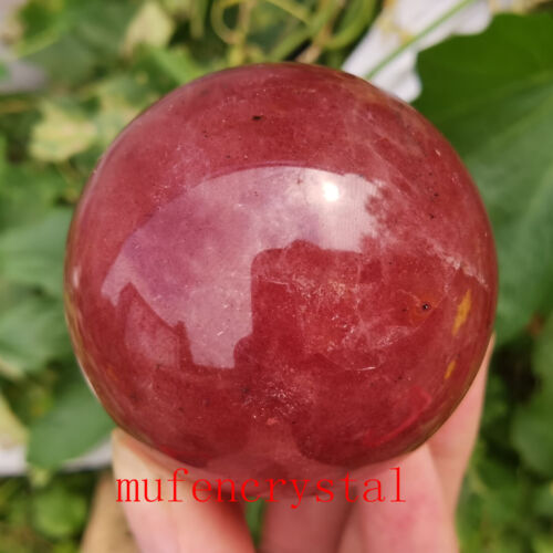 50 mm + sphère naturelle quartz fraise cristal guérison SOIN 1 PIÈCE - Photo 1/9