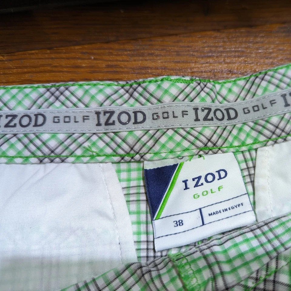 Pantalón corto de golf Izod PerformX verde a cuadros talla 38 para hombre Foto 3 de 4
