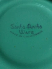 Santa anita California ware 1 X6 Inch Saucer Pastel.  turquoise  Nice