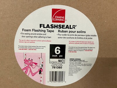 8 rolls Owens Corning FlashSealR Foam Flashing Tape 6  x 90  781380 NEW