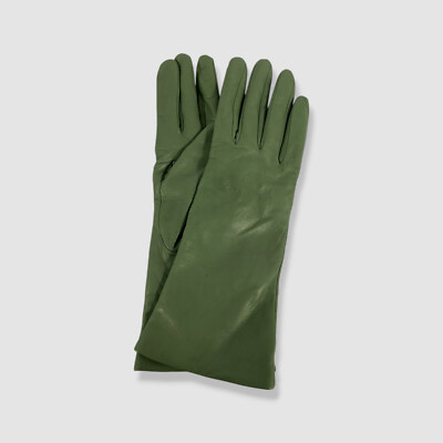 Portolano Womens Green Napa Leather Gloves Size 8 1/2