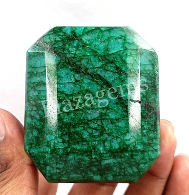 1240Ct Natural Green Emerald Earth Mined EGL Certified Emerald Cut Gemstone 6DJB
