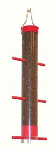 Single Tube Bird Feeder Finch 12-inch Hanging Wild Birds Yard Garden Patio Red