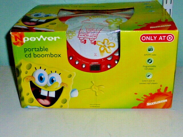 SpongeBob Portable Programmable CD Boombox AM/FM Radio MP3 Player Nickelodeon - Image 3 of 4
